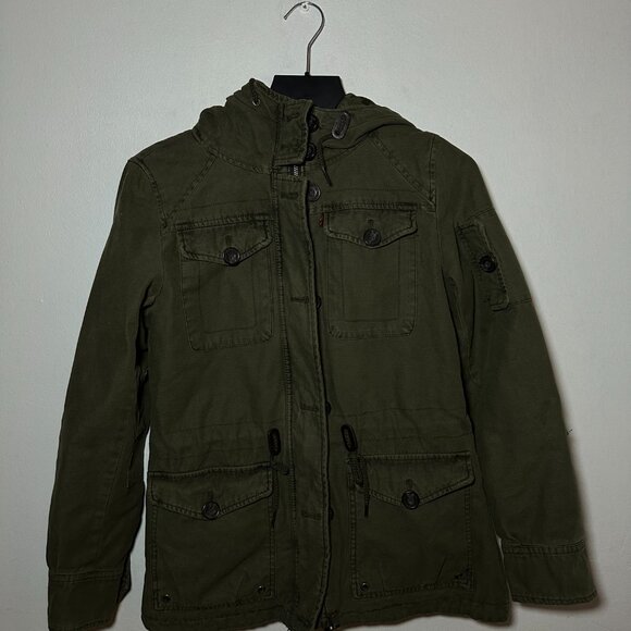 Levi’s Olive Green Utility Hooded Jacket – Size S - Picture 4 of 9